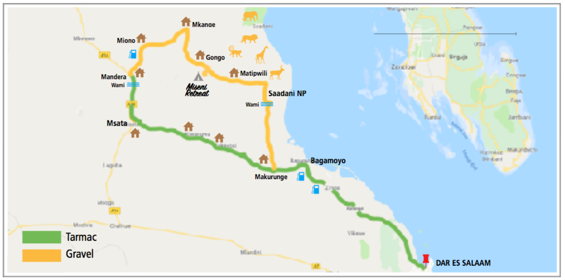 The roads to Miseni Retreat