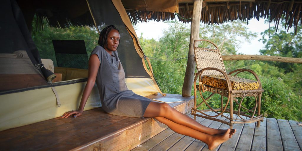 Single safari tent with a view to Gongo forest